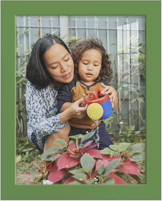 Renditions Gallery 8x10 inch Picture Frame High-end Modern Style, Made of Solid Wood and High Definition Glass Ready for Wall and Tabletop Photo Display, Green Frame