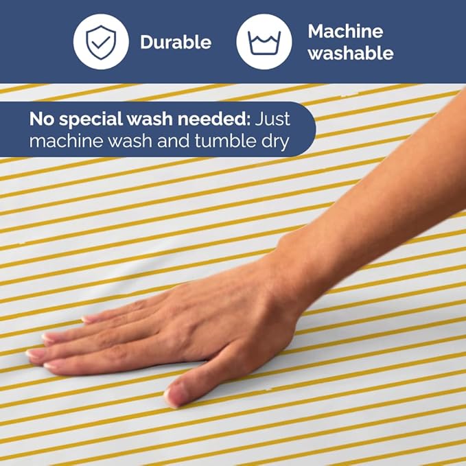 Yellow Striped Sheets - 1 Flat & 1 Fitted Sheet & 2 Pillowcases w/ Deep Pockets - Cozy, Wrinkle & Fade Resistant - Ultra-Soft, Comfy, Breathable & Cooling - Luxury Pinstripe Bedding - King Size