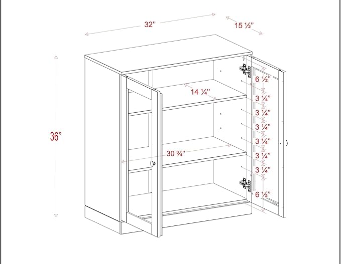 Palace Imports Solid Wood Bookcase - Floor Standing Bookshelf - 32” W - Display Furniture, Renewable 100% Eco-Friendly Wood, Made in Brazil (Sage, Clear Glass Doors | 3-Shelf Short Bookcase)