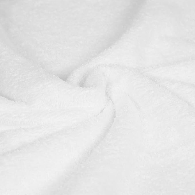 Amazon Basics 6 Piece Oversized Fade resistant Towel set, 100% Cotton towels for bathroom, soft and absorbent, 2 Bath Towels, 2 Hand Towels and 2 Washcloths bathroom towel set, White