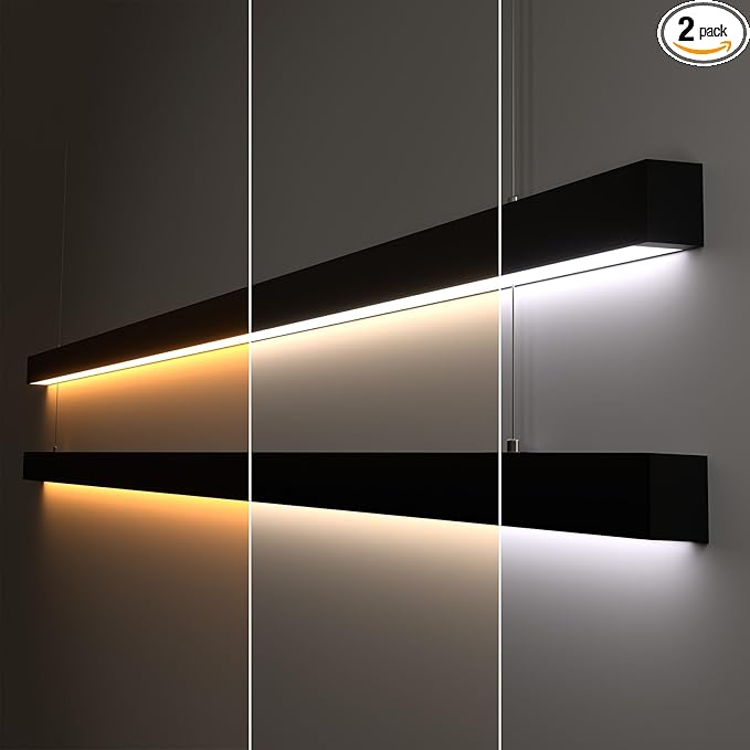 JTT 8FT LED Linear Light, 8Foot LED Shop Lights 60W 3000/4000/5000K CCT Selectable, Commercial 8Feet Strip Lighting Fixture for Office Garage Classroom, NOT Linkable, Flush Mount Suspended ETL