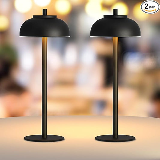 2 Pack Led Cordless Table Lamps Rechargeable,Table Lights Battery Operated-IP65 Waterproof-for Outdoor Patio/Restaurants/Home/Dinner/Table Lighting-Touch Control & Dimmable