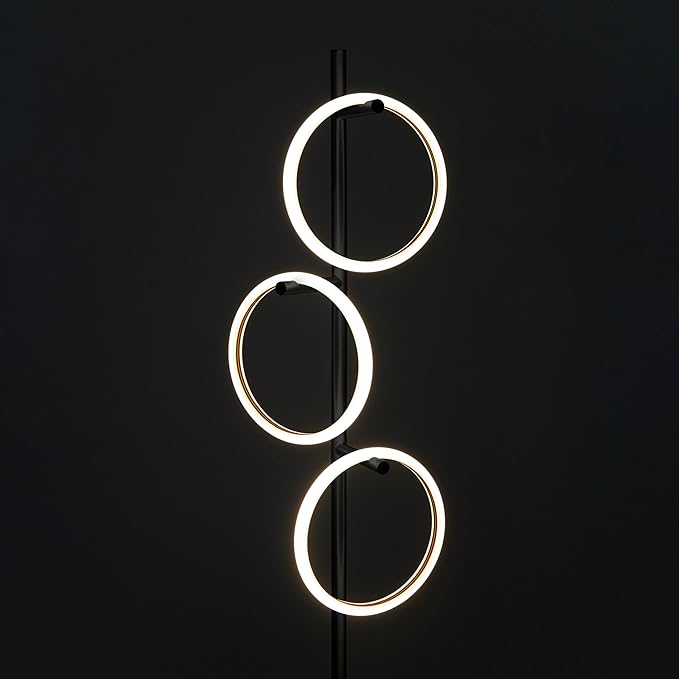 Brightech Saturn LED Tree Floor Lamp - Unique Design Matches Modern and Contemporary Decor - 3 Light Standing Pole Lamp- Tall Light for Living Room, Bedroom, and Office - Black