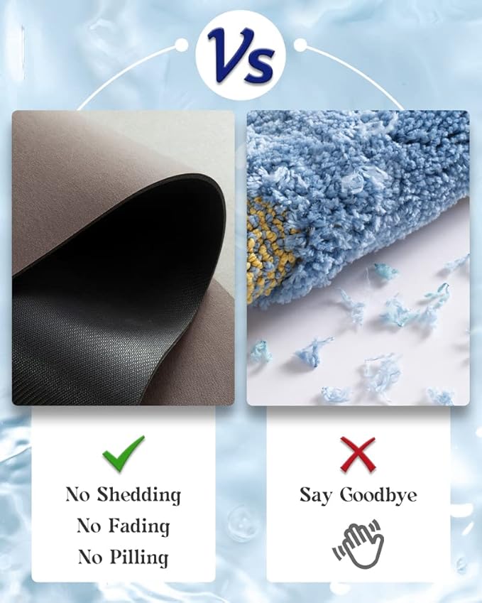 MontVoo -Bath Mat Rug-Rubber Backing Non Slip Quick Dry Absorbent Thin Bathroom Rugs Fit Under Door-Faux Suede Surface Bathroom Floor Mats-Shower Rug for in Front of Bathtub Shower Brown 24"x48"