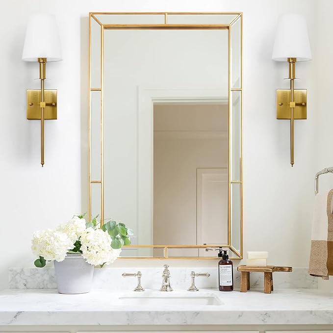 Battery Operated Wall Sconces Sets of 2,Brass Rechargeable Wall Lighting, 6000mAh Dimmable Detachable Bulbs and Remote Wall Lamp No Wiring for Bedroom Hallway ﻿