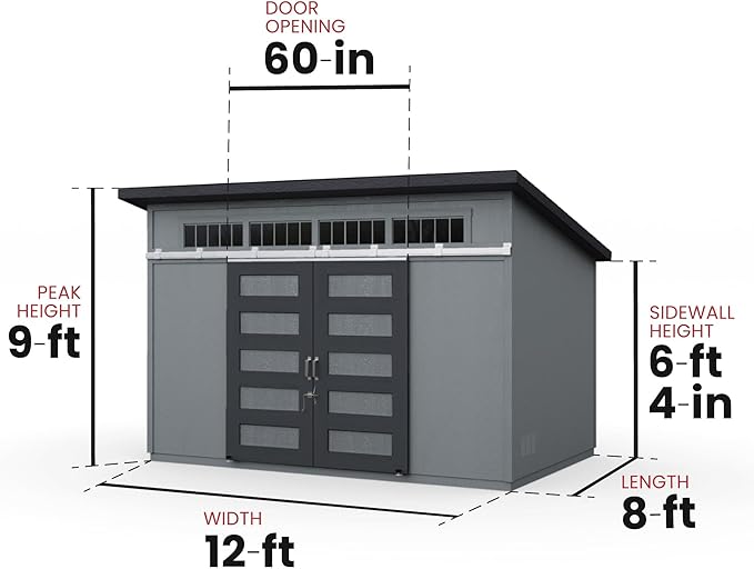 Handy Home Products Palisade 12x8 Do-it-Yourself Wooden Storage Shed with Floor Kit- Does not Include Paint and Roofing Shingles