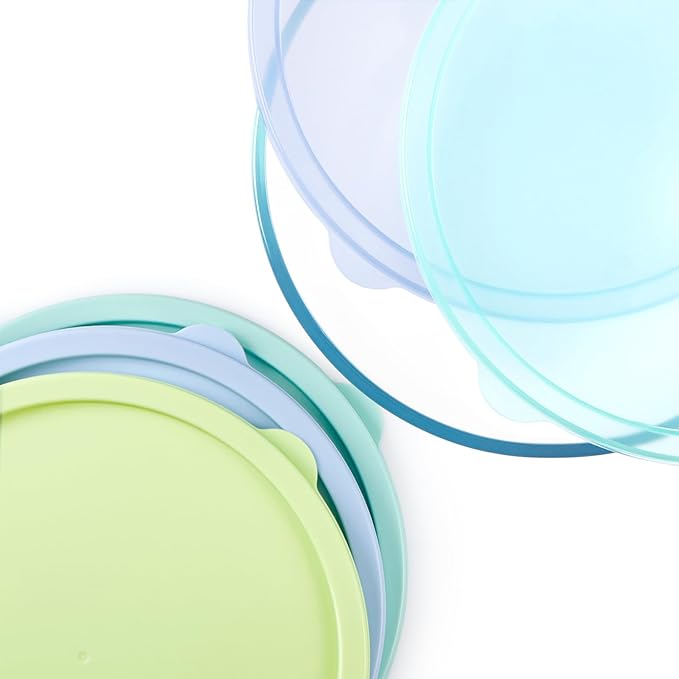 NUTRIUPS 4.7 Quart Large Glass Mixing Bowl with Lid, Deep Big Glass Bowl Large Salad Bowl (Transparent Horizon Green)