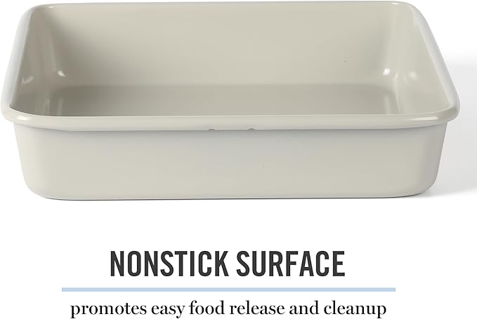 Martha Stewart Gallen 9 Inch Square Nonstick Carbon Steel Cake Pan - Cool Grey