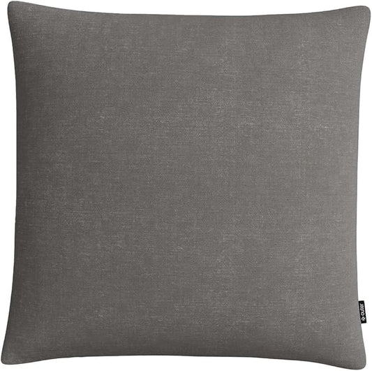 Outer Outdoor Throw Pillow with OuterWeave Performance Fabric, Decorative Outdoor Pillow for Patio & Outdoor Furniture, Includes Machine Washable Pillow Cover and Insert - Dark Pebble Gray, 18"x18"