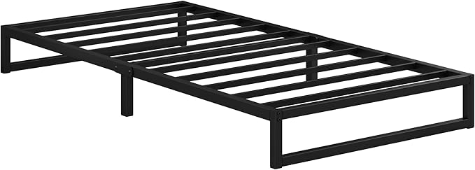 EMODA 7 Inch Twin XL Bed Frames No Box Spring Needed, Heavy Duty XL Twin Metal Platform Bed Frame, Noise Free, Easy Assembly, Black