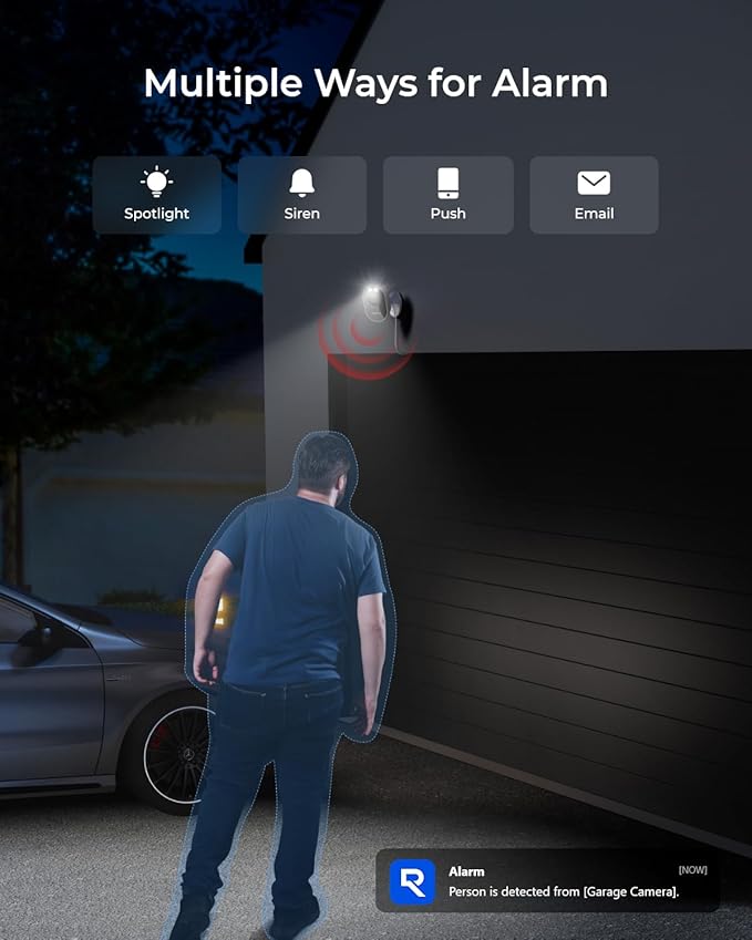 REOLINK Wireless Outdoor Security Camera Lumus 2K, Upgraded 4MP Spotlight Color Night Vision, 2.4/5GHz Dual-Band WiFi Plug in Camera, Smart Person/Vehicle/Animal Detection, Two-Way Talk, Local Storage