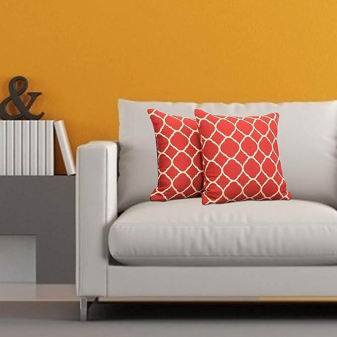 JMGBird Outdoor Pillows for Patio Furniture 18''x18'' Waterproof Decorative Patio Furniture Pillows Indoor Throw Pillows with Inserts, Square Throw Pillow for Couch, Bed, Sofa, Bench, Chair, Set of 2