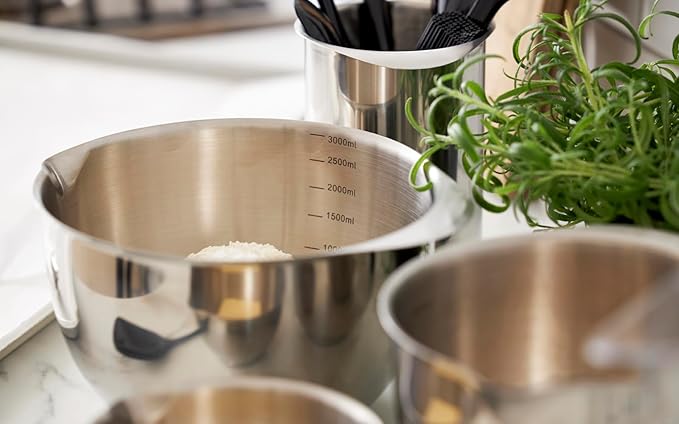 Precision Craft Mixing Bowl Set 3 Liter Elevate Your Culinary Experience Stylish Nesting Bowls for Effortless Cooking and Baking