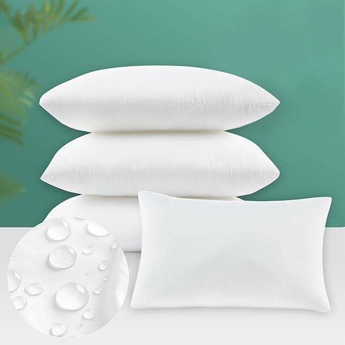 Codi 12x20 Pillow Insert Set of 4, Water Resistant Outdoor Lumbar Pillows for Patio Furniture