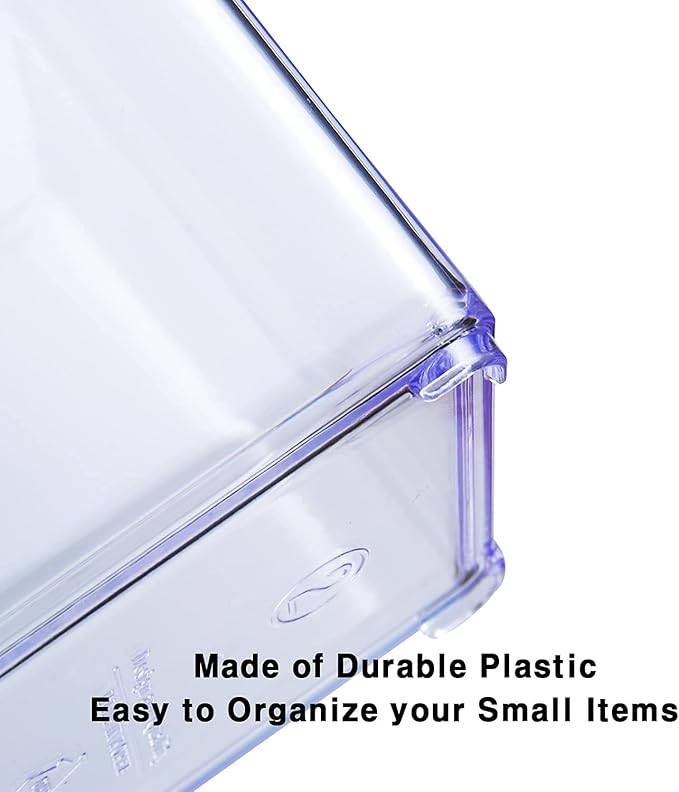 carrotez 1 Compartment Clear Plastic Drawer Organizer for Makeup, Bathroom, Desk, Vanity