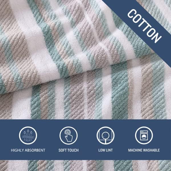 Tommy Bahama Nautica - Bath Towels, Highly Absorbent & Soft, Stylish Bathroom Decor (Zane Chevron Blue, 6 Piece)