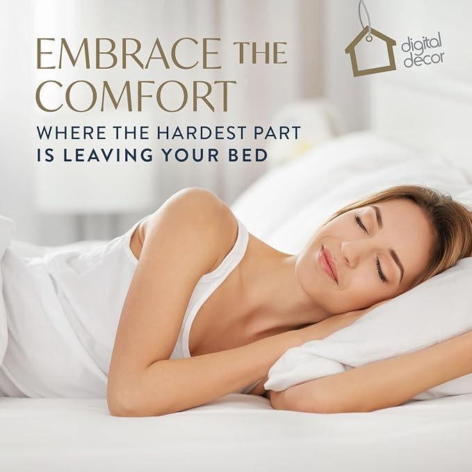 Digital Decor 100% Cotton King Size Hotel Pillows, U.S. Made Hypoallergenic Pillows with Down Alternative Fiber Fill, Set of 2, Three Comfort Levels, (Soft, Medium, Firm) Firm