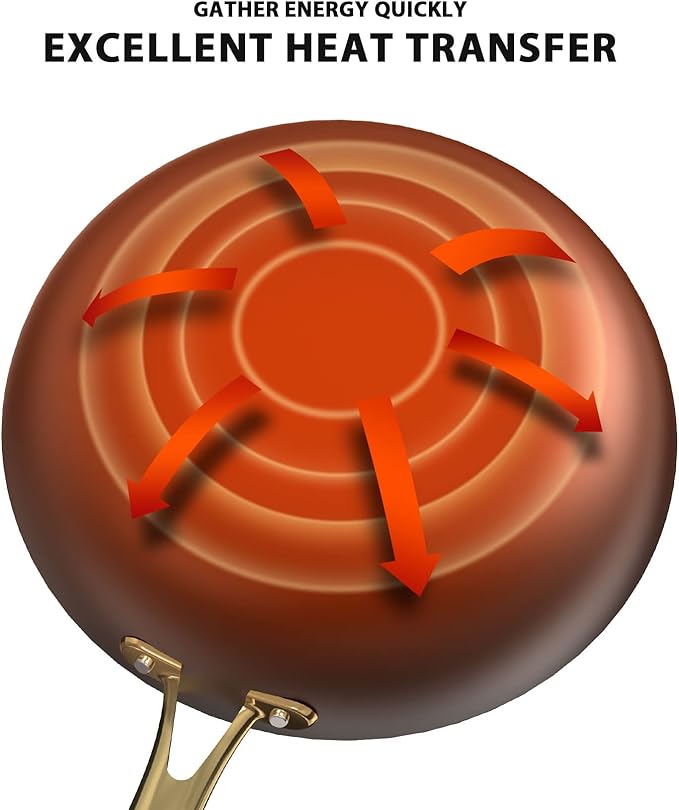 imarku Non Stick Frying Pans, 10 Inch Frying Pan with Lid, Professional Cast Iron Skillets Nonstick Frying Pan, Frying Pans Nonstick with Lid and Stay Cool Handle, Gift for Women and Men