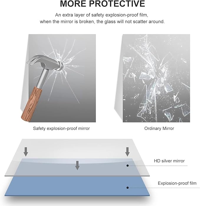 24x32 Inch Gold Bathroom Mirror - Copper-Free Mirror, Aluminum Alloy Frame Vanity Rectangle Wall Mounted Modern Mirror for Bedroom/Living Room/Porch Horizontal or Vertical