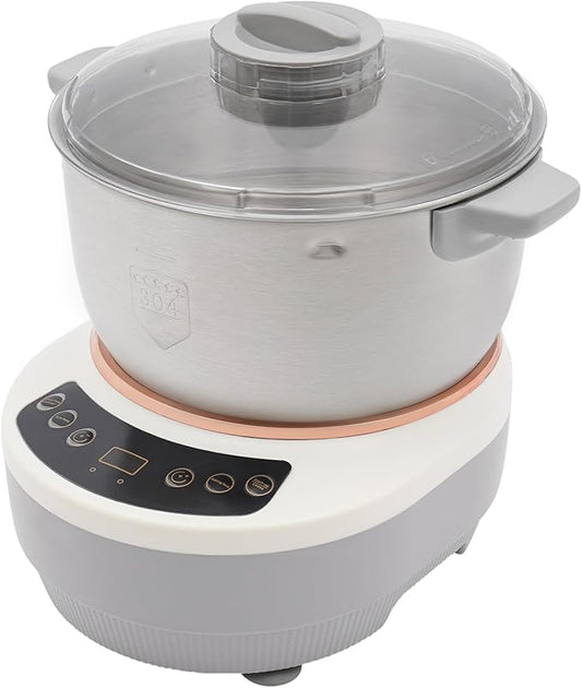 Electric Dough Maker with Ferment Function 5L/4.5QT Dough Mixer Machine, Automatic Stainless Steel Flour Kneading Machine with Microcomputer Timer, Tabletop Split Design Dough Mixer (Silver)