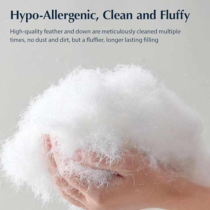 Pacific Coast Pillows Queen Size Set of 2, Goose Down Fiber Bed Pillows for Sleeping, Hotel Pillows, Downproof, Medium, White