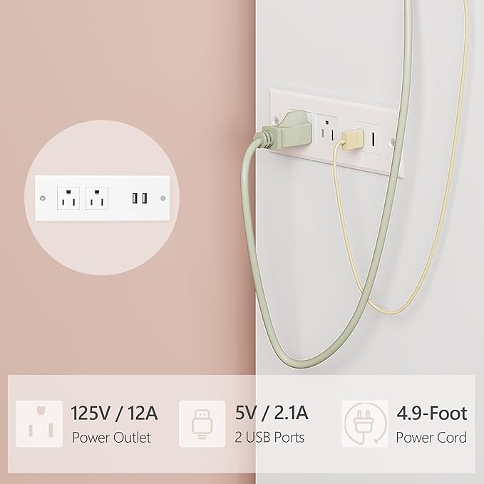 39.3'' Vanity Desk with HD Mirror and Lights, Makeup Vanity with Power Strip, DressingTable with Bedside Table, 3 Drawers and 9 Storage Shelves, Storage Behind The Mirror, White