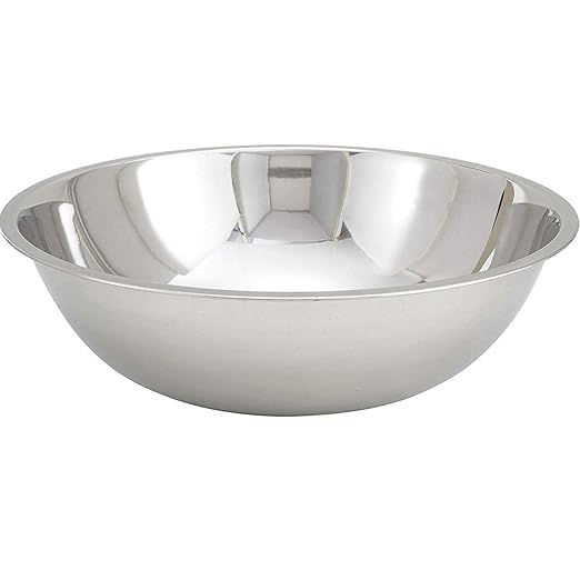 Tiger Chef Large Stainless Steel Standard Weight Mixing Bowls Set, Mirror Finish - Set Includes 13, 16, 20, and 30 Quart.