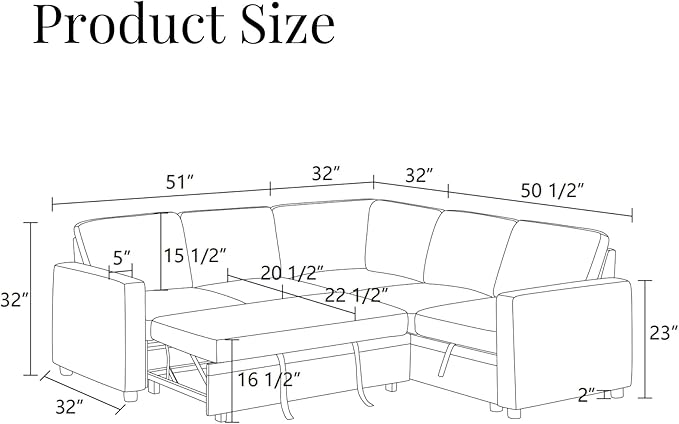4-Piece L Shaped Sofa Set with Storage Chaise, Convertible Pull Out Couch with Movable Ottoman, Modular Sectional Sofa for Living Room, Apartment, Office, Gray