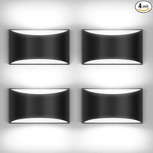 4 Pack Wall Sconces Indoor Black LED Wall Sconce Hardwired Up and Down Wall Light Fixture Cool White 6000K(with G9 Bulbs)