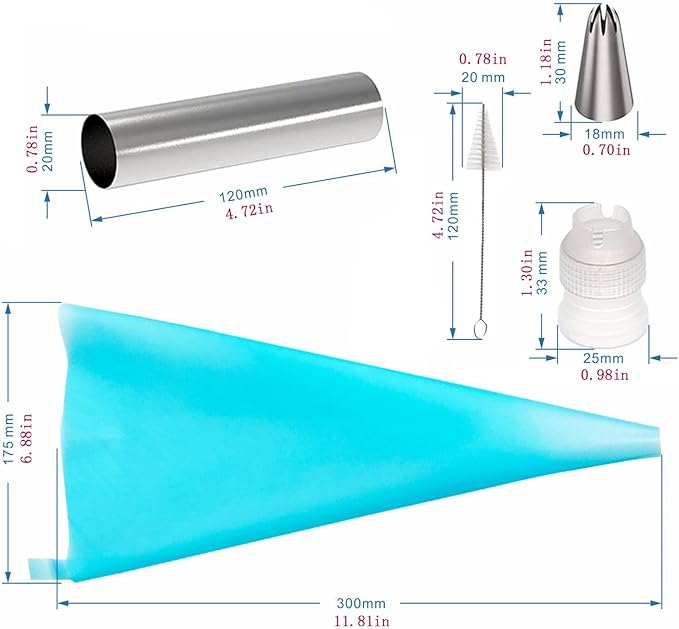 21 Pcs Cannoli Tubes Kits, Stainless Steel Cannoli Tubes Molds, 4.7 Inch Cannoli Forms Non-stick Cream Horn Molds for Danish Pastry Lady Lock Form, Cream Roll, Croissant