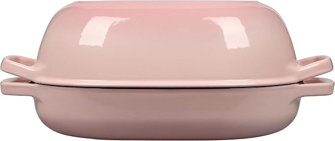 Enameled Cast Iron Dutch Oven Pot with Lid, Oval Dutch Oven for Bread Baking, Bread Oven for Homemade Sourdough Bread Baking, 7qt, Pink