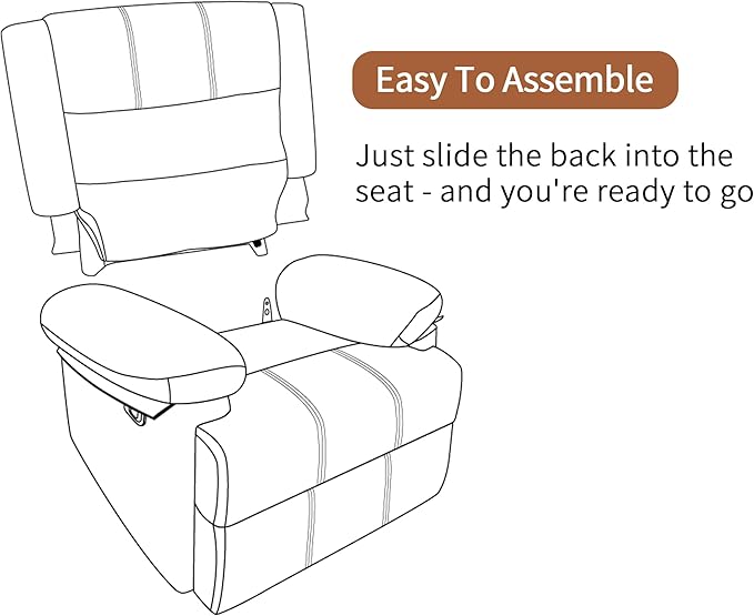 Swivel Rocking Recliner Chair for Adults, Overstuffed Manual Rocker Nursery Recliner Glider, Upholstered Fabric Reclining Single Sofa Chair for Living Room (Beige)