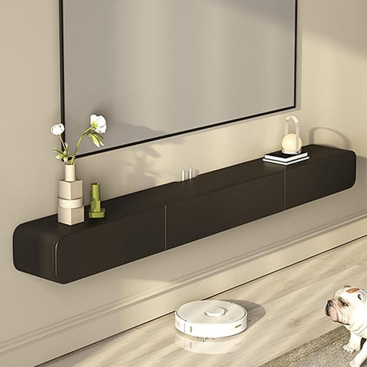 FPIGSHS Wall Mounted Media Console with 2 Drawers，Solid Wood 63in Floating TV Stand，Hanging TV Shelf Entertainment Center TV Cabinet, for Home Office (Color : A, Size : 160cm)…