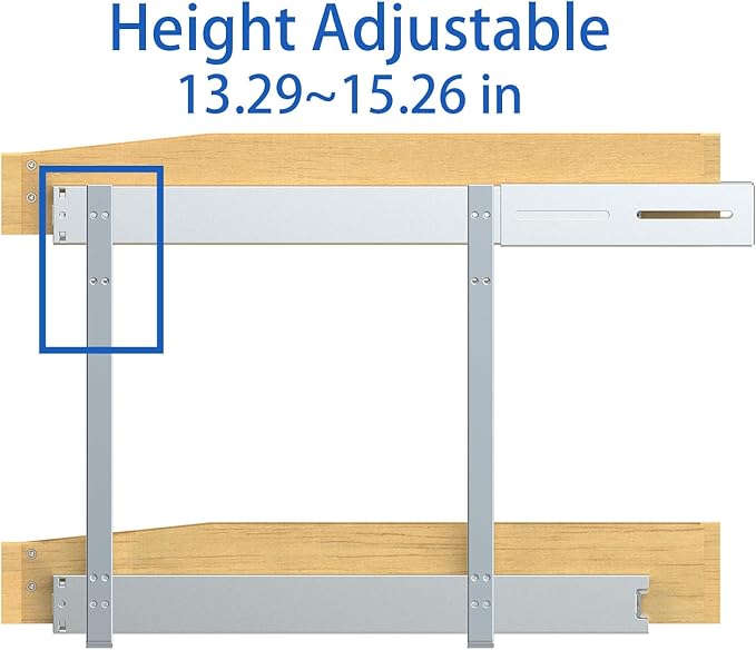 2 Tier Pull Out Cabinet Organizer, 14"W x 21"D Solid Wood Heavy-Duty Base Bottom Assembly Slide out Drawer Shel Cabinet Organization for Kitchen, Pantry, Bathroom