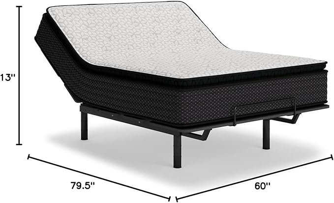 Signature Design by Ashley Limited Edition Pillow Top 13 " Pillow Top Hybrid Mattress with Gel Memory Foam, Edge Support for Cool Sleep and Pressure Relief, Queen, Fiberglass Free, Mattress In A Box