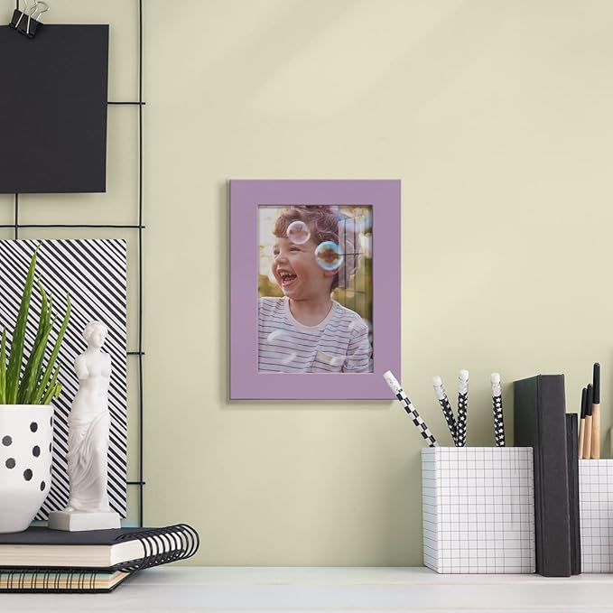 Renditions Gallery 3.5x5 inch Picture Frame High-end Modern Style, Made of Solid Wood and High Definition Glass Ready for Wall and Tabletop Photo Display, Violet Frame