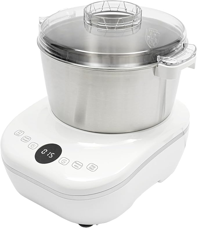 Electric Dough Maker with Ferment Function 5L/4.5QT Dough Mixer Machine, Automatic Stainless Steel Flour Kneading Machine with Microcomputer Timer, Tabletop Split Design Dough Mixer (White)