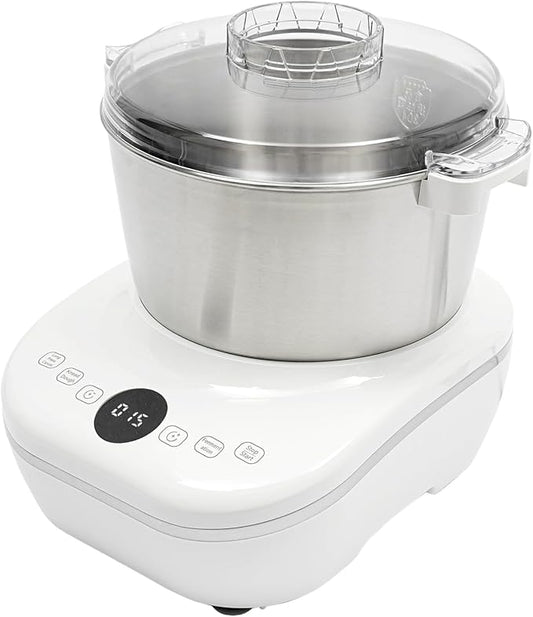 Electric Dough Maker with Ferment Function 5L/4.5QT Dough Mixer Machine, Automatic Stainless Steel Flour Kneading Machine with Microcomputer Timer, Tabletop Split Design Dough Mixer (White)