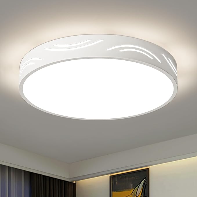 Modern Dimmable Ceiling Light Fixture,5CCT in One LED Flush Mount Kitchen Lights,Round Close to Ceiling Lamp for Bedroom Living Room Hallway Entryway Laundry Room Bathroom(White,15.75 in,ETL Listed)