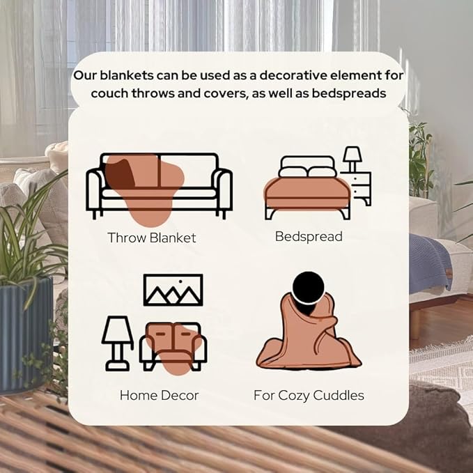 Dalisa 100% Organic Turkish Cotton Throw Blanket - GOTS Certified, Cozy - Perfect for Couch, Bed, and Home Decor - Boho Vintage Knit Alina (Harvest Pumpkin, 60x80)