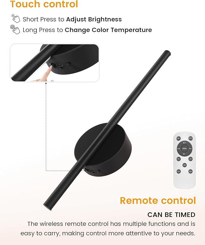 NIORSUN 15.7 Inch Battery Operated Wall Sconce Set of 2, Black Minimalism Rechargeable Wall Lights with Remote, 3CCT Dimmable Wireless Wall Lamp for Living Room Bedroom Hallway