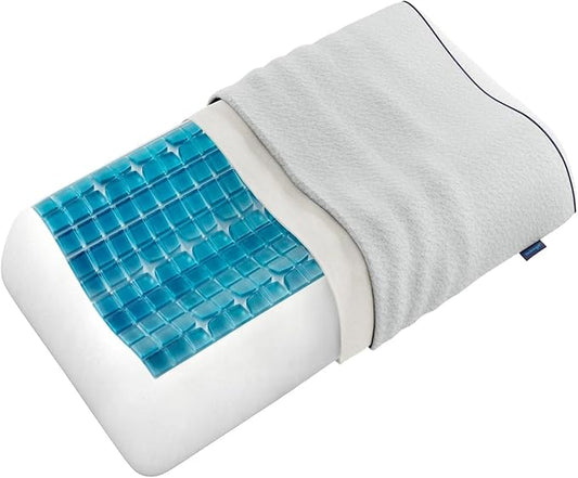 Technogel Anatomic Cooling Gel Pillow – Cervical Spine Support with 2 Heights for Neck & Shoulder Pain Relief, Odorless Memory Foam Base, Cool Sleep for Side & Back Sleepers, Washable Cover (King)