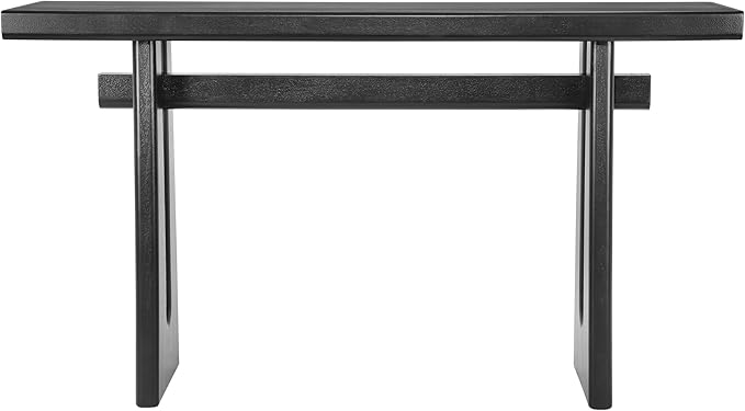 Christopher Knight Home Hirai Narrow Console Table with Geometric Silhouette, Entryway Table with Premium Wood Veneer Finish, MDF Wood Design Display Table for Home Decoration, Living Room, Black