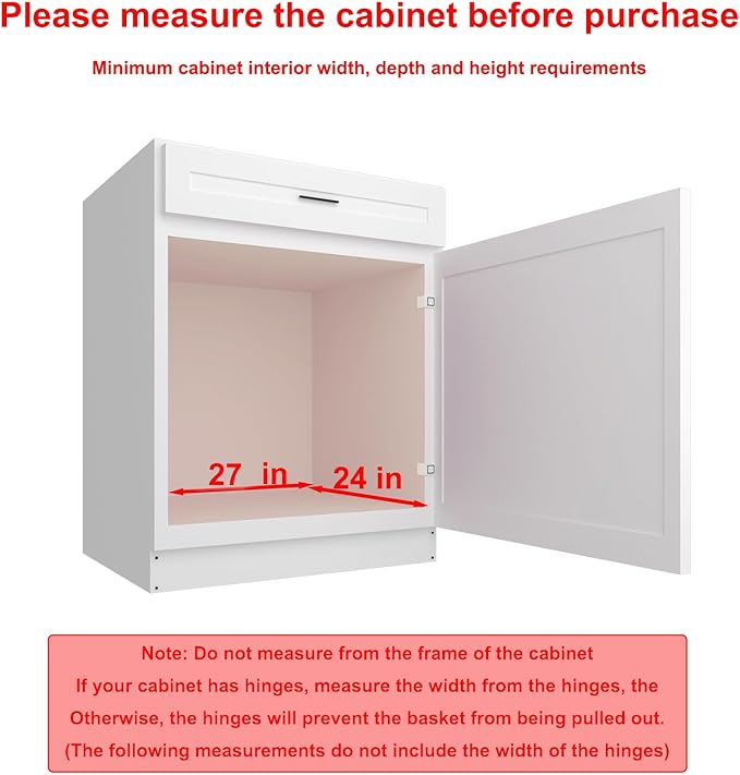 Pull Out Cabinet Organizer, 26 * 21 IN Heavy Duty Wire Metal Chrome Slide Out Drawers For Kitchen Cabinets, Doesn't Include Door Fittings