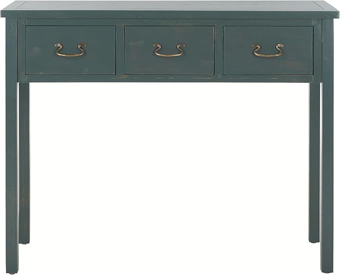 SAFAVIEH Home Collection Cindy Farmhouse Dark Teal 3-Drawer Console Table