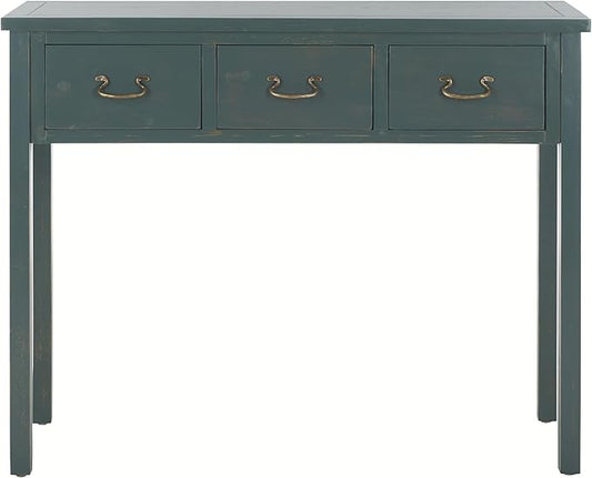 SAFAVIEH Home Collection Cindy Farmhouse Dark Teal 3-Drawer Console Table