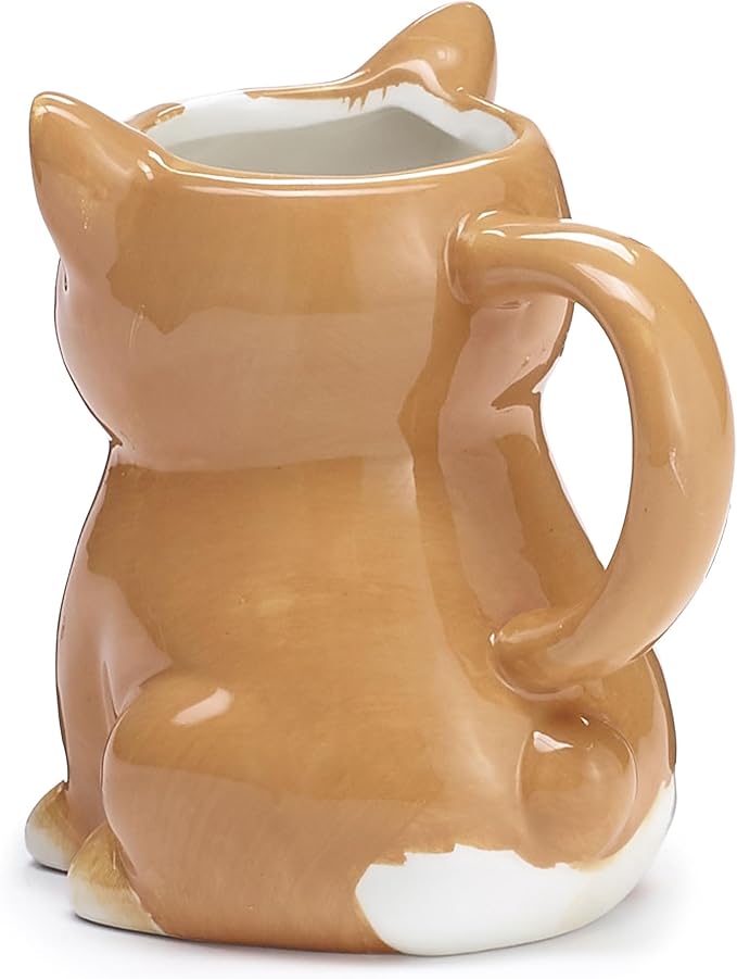 Burton Corgi Coffee Mug with Gift Box, Brown Porcelain Ceramic Cup with Handle, 10 oz Capacity