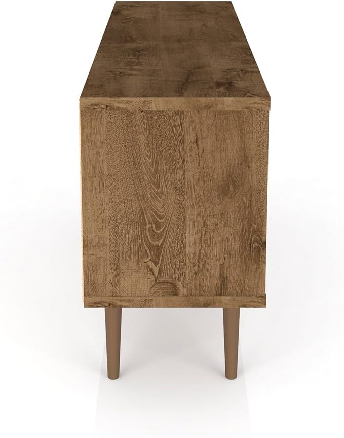 Manhattan Comfort Liberty Mid Century Modern TV Stand for Televisions up to 50 Inches, Bedroom and Living Room Entertainment Center with Storage, Shelves, and Cabinet, 53" Wide, Brown/3d Print