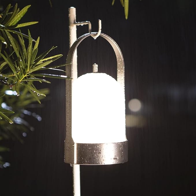 Tubicen Portable LED Outdoor Table Lamp Waterproof, 4000mAh Battery Operated Cordless Table Lamp Rechargeable, 4-Way Touch Dimmable Portable Patio Outdoor Table Lanterns for Patio Dinner Camping