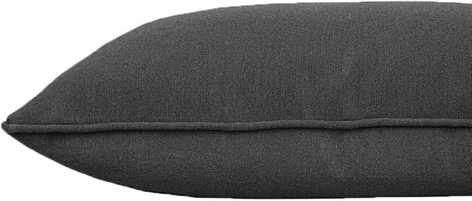 Indoor/Outdoor Decorative Lumbar Throw Pillows Water Resistant, 18"x10" Set of 2 for Patio Furniture Bolster Rectangle Pillows - Modern Grey